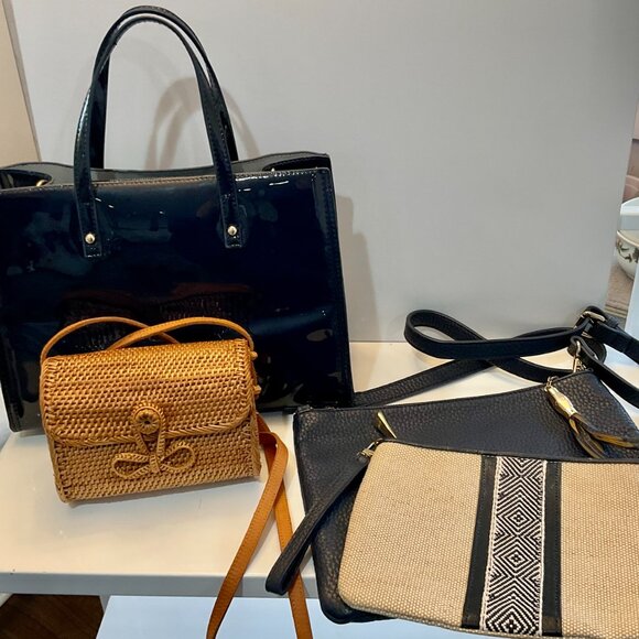 Bundle of Navy & Rattan Bags - Picture 1 of 13